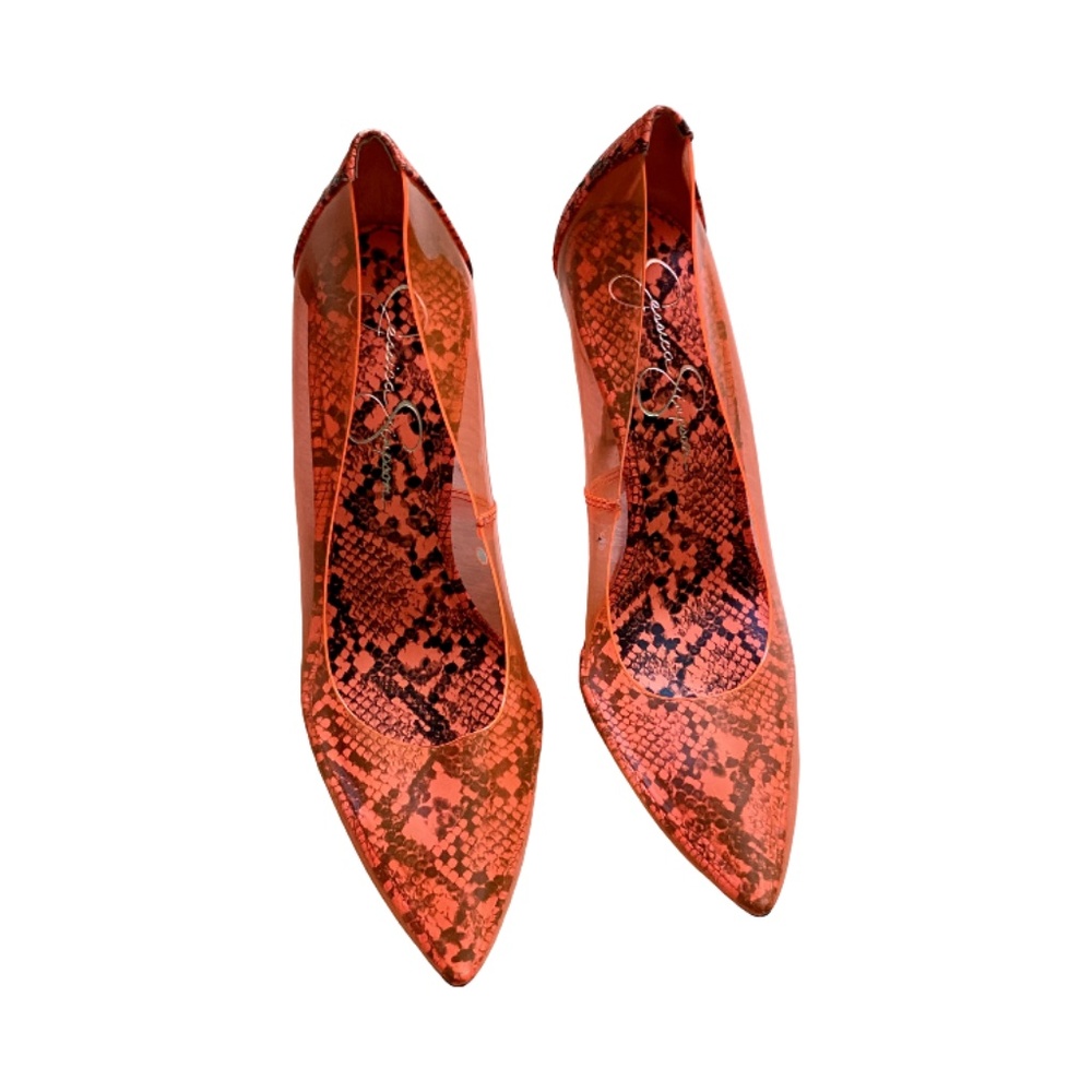 Jessica Simpson Orange Python Combo Pumps Size :8 - image 3
